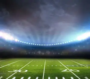 Low Angle Shot Of American Football Field