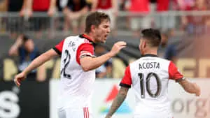 Luciano Acosta And Teammate Miguel Berry