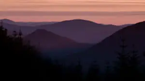 Majestic Mountain Ridge under Twilight Hues	