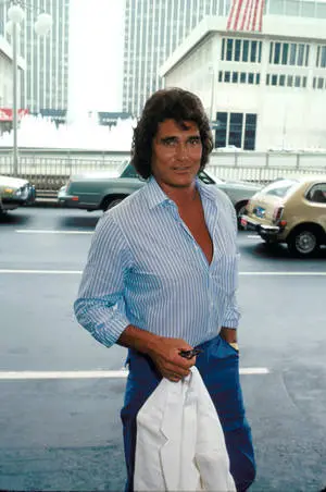 Michael Landon receiving Crystal Award in 1986
