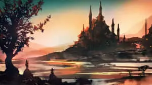 Mystical_ Sunset_ Castle_ Landscape