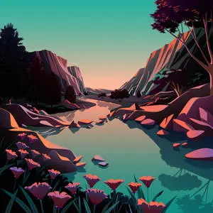 Nature Scene Illustration iPhone