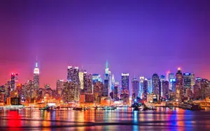 new york city skyline at night