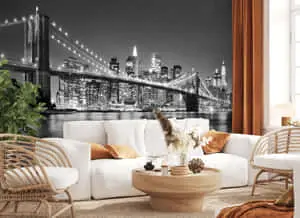 Soar high above the bustling streets of New York City with this breathtaking view of the landscapes.