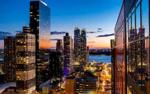 Glass Towers In New York City Landscape