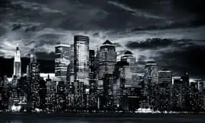A glimpse of the iconic New York City skyline