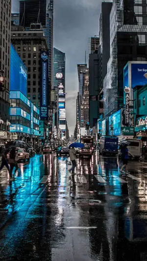 The bustling streets of New York City.