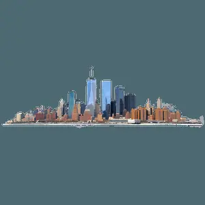 New York Skyline and Hudson Yards PNG lym52