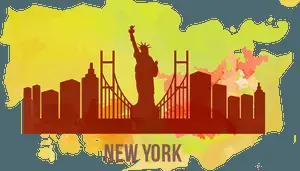 New York Skyline Artistic Silhouette
