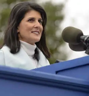 Nikki Haley In A White Turtleneck
