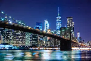 The busy skyline of New York City