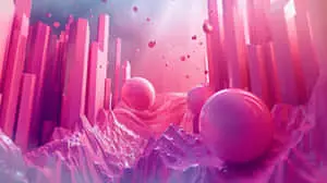 Pink3 D Abstract Landscape