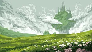 A mesmerizing pixel landscape - Digital Art Abstract
