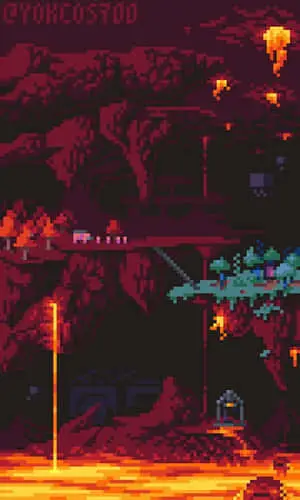 a pixel art image of a pixel art scene