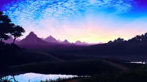 A vibrant and color-rich Pixel Landscape