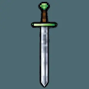 Pixelated Minecraft Sword Graphic PNG tjo