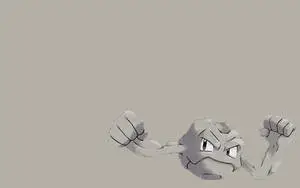 Pokemon Geodude On Gray Background