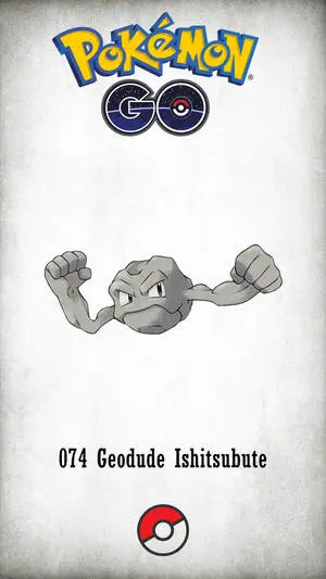 Pokemon Go Geodude On White Background