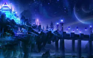  Caption: Mystical Evening in a Fantasy World 