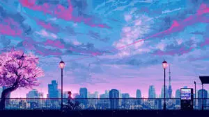 An Anime City Skyline, All Dressed Up In Majestic Colors