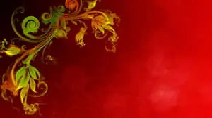 Landscape Red And Green Floral Background