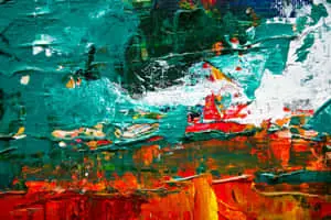 Landscape Red And Green Painting Background