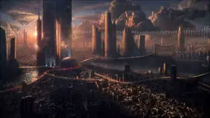 Explore an alien world in this colorful Sci Fi city.
