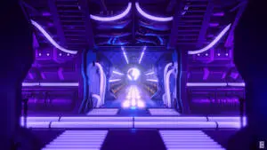 Boldly explore the unknown with this sci fi corridor.