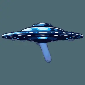 Sci-Fi Flying Saucer Graphic PNG evi13