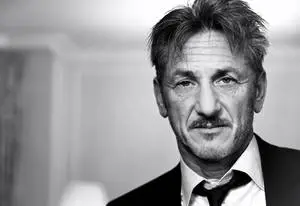 Sean Penn Portrait In Black And White