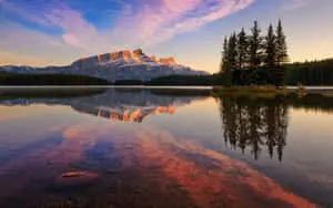  Serene Landscape with Majestic Mountain Range 