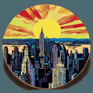 Skyline of New York in Autumn PNG 06252024