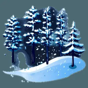 Snowy Landscape Element PNG 06212024
