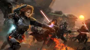 Intense Star Wars Battle Scene in Video Game