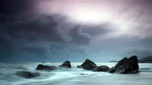 A moody shot of a wintery sky