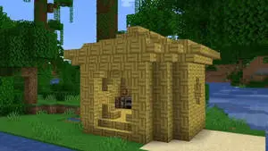 Straw Hut In The Forest Minecraft HD