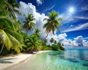 Summer beach landscape