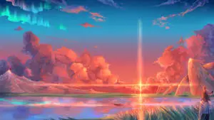 Sunrise Aesthetic Anime Art Desktop