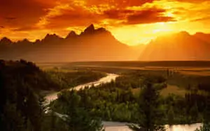 Stunning Sunset Over Rolling Landscape