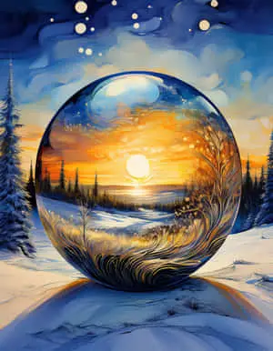 Sunset Magic in the Winter Sphere