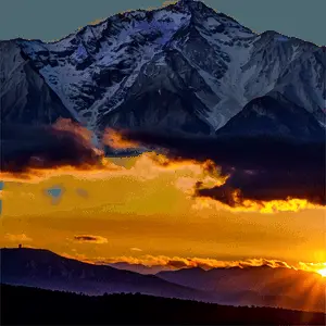 Sunset Over Mountains PNG 64