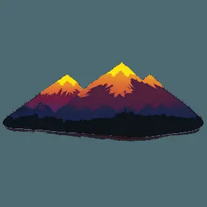 Sunset Over Peaks PNG 29