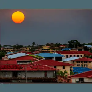 Sunset Over Rooftops PNG 87