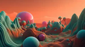 Surreal_ Desert_ Spheres_ Landscape
