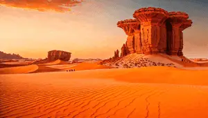Surreal Desert with Floating Islands