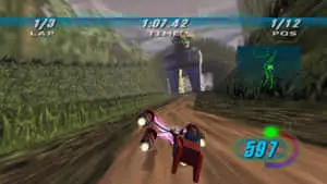 An exciting moment from the Podrace in Star Wars