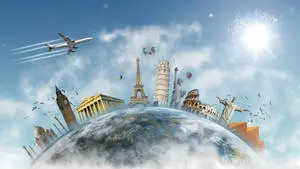 Travel HD Plane Above Earth Buildings