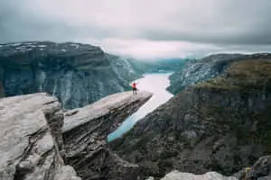 Trolltunga With Dark Grey Rocks