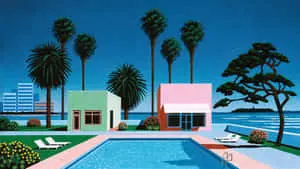 Tropical Poolside Retro Artwork