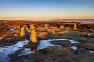 Twelve Apostles Stone Circle In England During Sunset